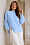Embossed Knitwear Sweater R4520 Baby Blue - 2