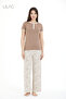 Women's Zebra Patterned Buttoned Pajama Set - 2