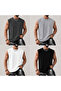 Men's 4-Pack Color Pack Regular Fit Crew Neck Sports Sleeveless T-Shirt