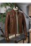 Men's Black Genuine Leather Coat - 2