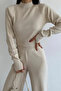 Women's Cropped Finger-Loop Knit Set - 2