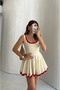 Red Short Dress with Shorts - 1092 - 3