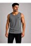 Men's Dark Gray Melange Strappy Athlete T-Shirt-D235