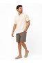Men's Cream Muslin Buttoned Round Neck T-Shirt - 3