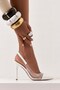 Aura Women's Transparent Open Back Pointed Toe Women's Heeled Shoes 9cm - 2