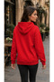 Women's F and E Letter Printed Hooded Casual Basic Sweatshirt with Kangaroo Pocket - 2