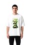 Men's Oversize Printed T-Shirt with Party Culture Character and Slogan Text Detail, Comfortable Cut, Casual Modern