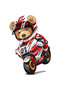Children's Motorcycle Racer Bear Printed Short Sleeve T-Shirt Dynamic Graphic Digital Print Casual Comfortable - 3