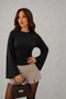 Modal Fabric Gathered Detail Wide Sleeve Women's Blouse - 3
