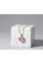 Cadis Jewelry Women's Gold Color Faceted Cut Pink Quartz Heart Stone Thin Cube Chain Necklace (Valentine's Day & Special Occasion Gift) - 4