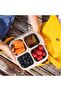 4 snack boxes, four compartments, beige - 4