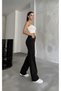 Pars Black Casual High Waist Wide Leg Women's Casual Jeans Palazzo Trousers - 4
