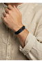 Men's Navy Blue 3-Row Leather Bracelet - 2