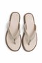 Gny Women's Beige Simple Design Flip Flops