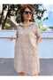 brodat Rochie Midi Bej - 2