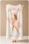 Retro Pastel Fashion Woman Patterned 70X150 Beach Towel - Digital Printed Colorfast Bath Towel - 5