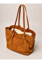 Women's Tan Suede Look Double Strap Large Tote Shoulder Bag 24X40X14 Cnt418