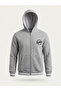 Hooded, Zippered, Pocketed, Embroidered, Ribbed Children's College Coat / School Coat - 2
