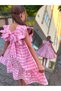 Pink Checkered Summer Girl's Beach Dress - 8