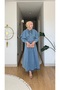 Women's Removable Cape and Washable Skirt Denim Suit