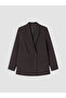 Ozmarka New Season Brown Double-Breasted Collared Women's Blazer Jacket - 6