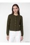 Crew Neck Floral Embroidered Women's Knitwear Cardigan (W6)