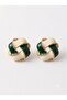 Green and White Colorful Spiral Knot Model Bijouterie Earrings - 2