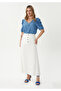 Button-Detachted A-Line Cotton Long Skirt
