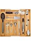 Bamboo Silverware Organizer for Drawer, Expandable Silverware Tray for Drawer, Kitchen Drawe