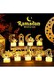 أضواء رمضان، مجموعة من 9 فوانيس رمضانية للديكور المنزلي، شموع LED لعيد مبارك - 2