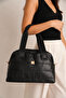 Women's Black Matte Parachute Fabric Medium Size Inflatable Zipper Detailed Side Pocket Daily Casual Stylish Model Bag - 7