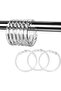 24Pcs Clear Shower Curtain Hooks, Plastic O-Ring Hangers for Bathroom Liners & Window Rods, Durable