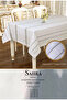Sahra Model Kapiçino 160X220 cm Polyester Openwork Linen Tablecloth Dining Table - 3