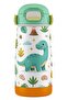 420 ml Green Dinosaur Printed Stainless Steel Water Bottle for Boys - 60004