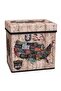 Foldable Storage Stool Box with Lid, Multipurpose Organizer Seat for Home, Kids Room & Living Room
