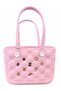 Women's Quilted Pattern Eva Material Water Resistant Large Tote Bag with Decorative Accessories - 4