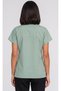 Women's V-Neck Bat Sleeve Biscuit, Mildew Green, Purple, Orange Belinda Fabric Scrubs Single Top - 5