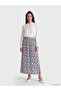 Lcw grace blue elastic waist patterned bell-bottomed skirt