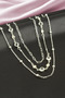 Round Crystal Stone Triple Necklace