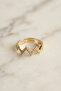 Gold Color Zircon Stone Adjustable Zigzag Ring