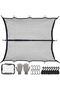 Upgraded 8 Hook Elastic Truck Bed Cargo Net | with ABS Carabiners & Work Gloves, Adjustable 4x4ft to