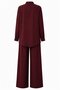Burgundy Gold Buttoned Design Shirt and Trousers Set - 8856