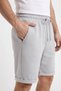 Men's Stone-Colored Side Pocketed, Lace-Up, Elastic Waist, Folded Double-Leg, Comfortable Cut Bermuda Shorts