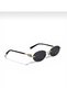 Metal oval women's sunglasses black cut glass | gold detailed uv400 protected minimal uv400 - 3