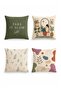 Girl Reading a Book Patterned 4-Piece Throw Pillow Cover Set - 3
