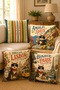 Traveler Fun Cat Patterned 4-Piece Throw Pillow Cover Set