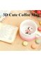 كوب قهوة بتصميم حيوانات لطيفة، كوب سيراميك يدوي الصنع 12 اونصة مع تمثال بقرة بينك ثلاثي الابعاد، هدي - 2