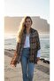 Beige Tile Ethnic Patterned Women's Shawl Authentic Geometric Pattern Daily Shawl - 5