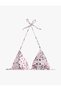 Halter Neck Shawl Patterned Triangle Bikini Top