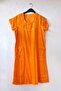 Orange Round Neck Short Sleeve Pocketed Lined Washable Robe Embroidered Cotton Woven Dress 106 55 - 2